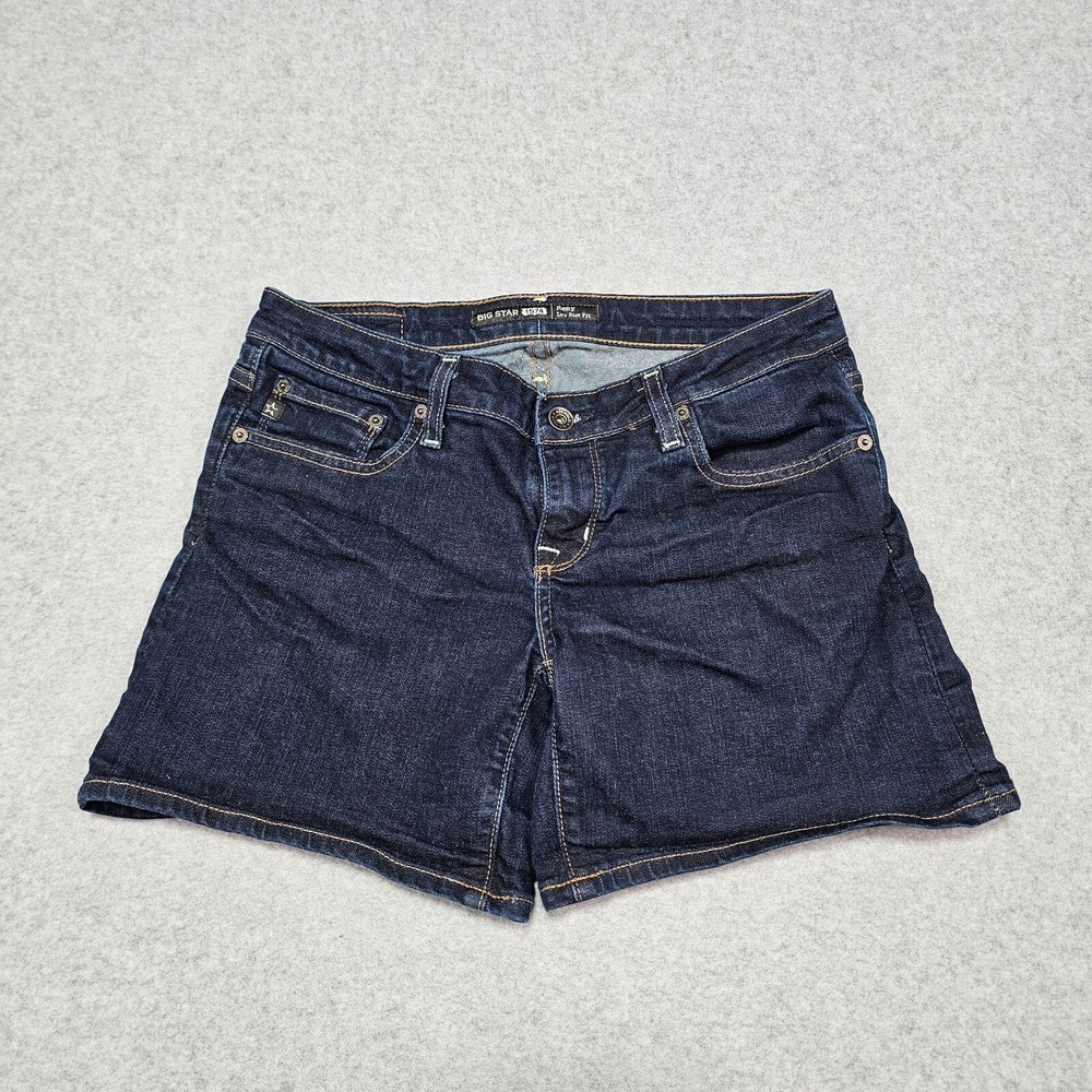Big Star Remy Low RIse Fit Jean Shorts Women's Size 28 Dark Wash Denim Stretch‎